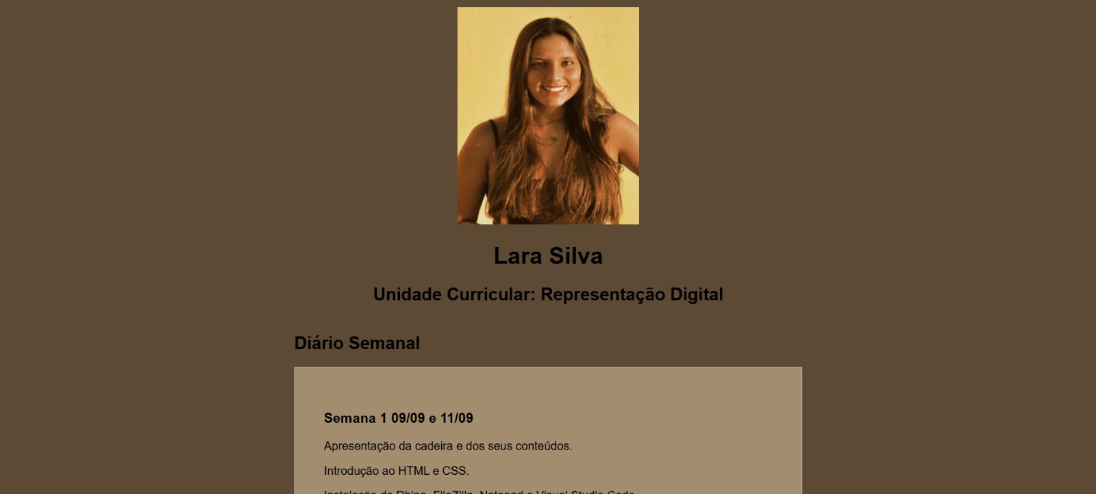 Screenshot da Semana 2