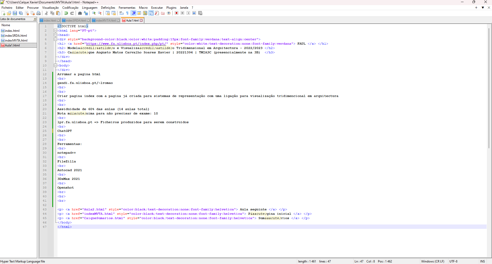 Screenshot do Notepad++