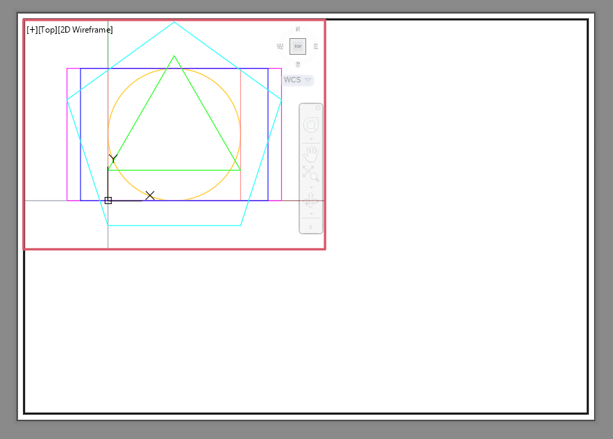 Viewport com as figuras geométricas no Layout
